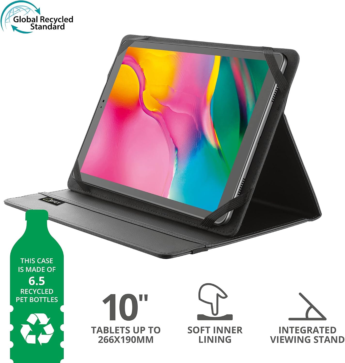 Trust Mobile Primo Recycled Tablet Folio for 10 inch Tablet, Tablet Cover Made of 6.5 Recycled PET Bottles - Image 3