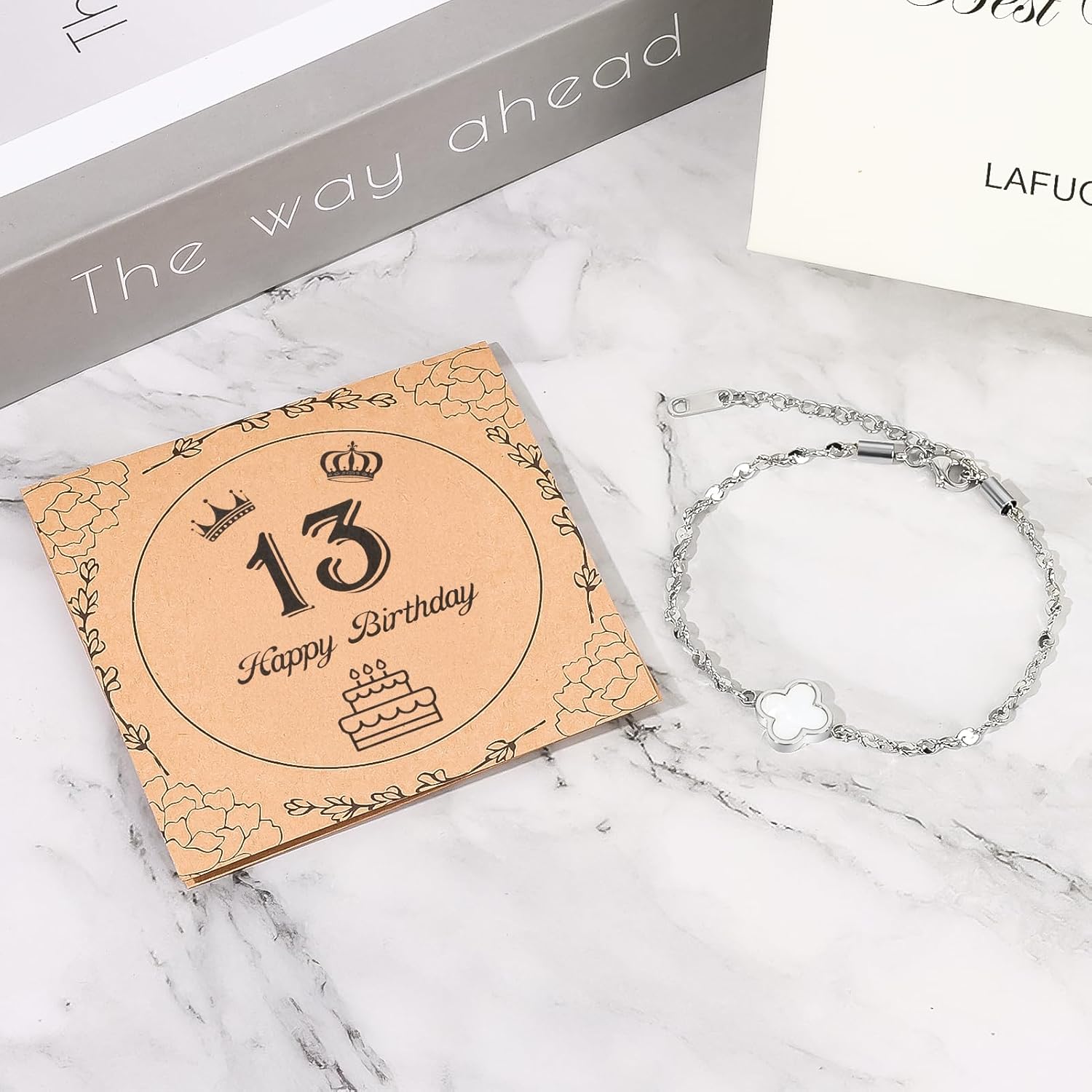 Four-Leaf Clover Lucky Bracelet,Bracelets for Women,Friend Gifts for Women,Jewelry Gifts for Best Friend, Sister, Mom, Daughter 13th 21st 30th 40th 50th 60th 70th Birthday Gifts for Women - Image 4