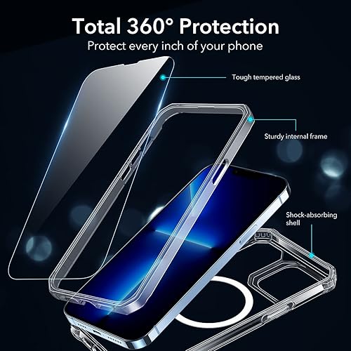 Miniatura 6 de ESR Air Armor 360 - Funda resistente con HaloLock compatible con teléfono de 6.7 pulgadas 2021, carga inalámbrica magnética, protección resistente a