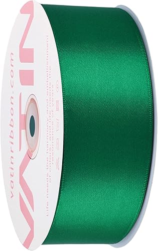 Miniatura 5 de VATIN Cinta de satén rosa intenso de doble cara de color sólido de 1-12 pulgadas de ancho, 50 yardas de largo, perfecta para decoración de bodas,