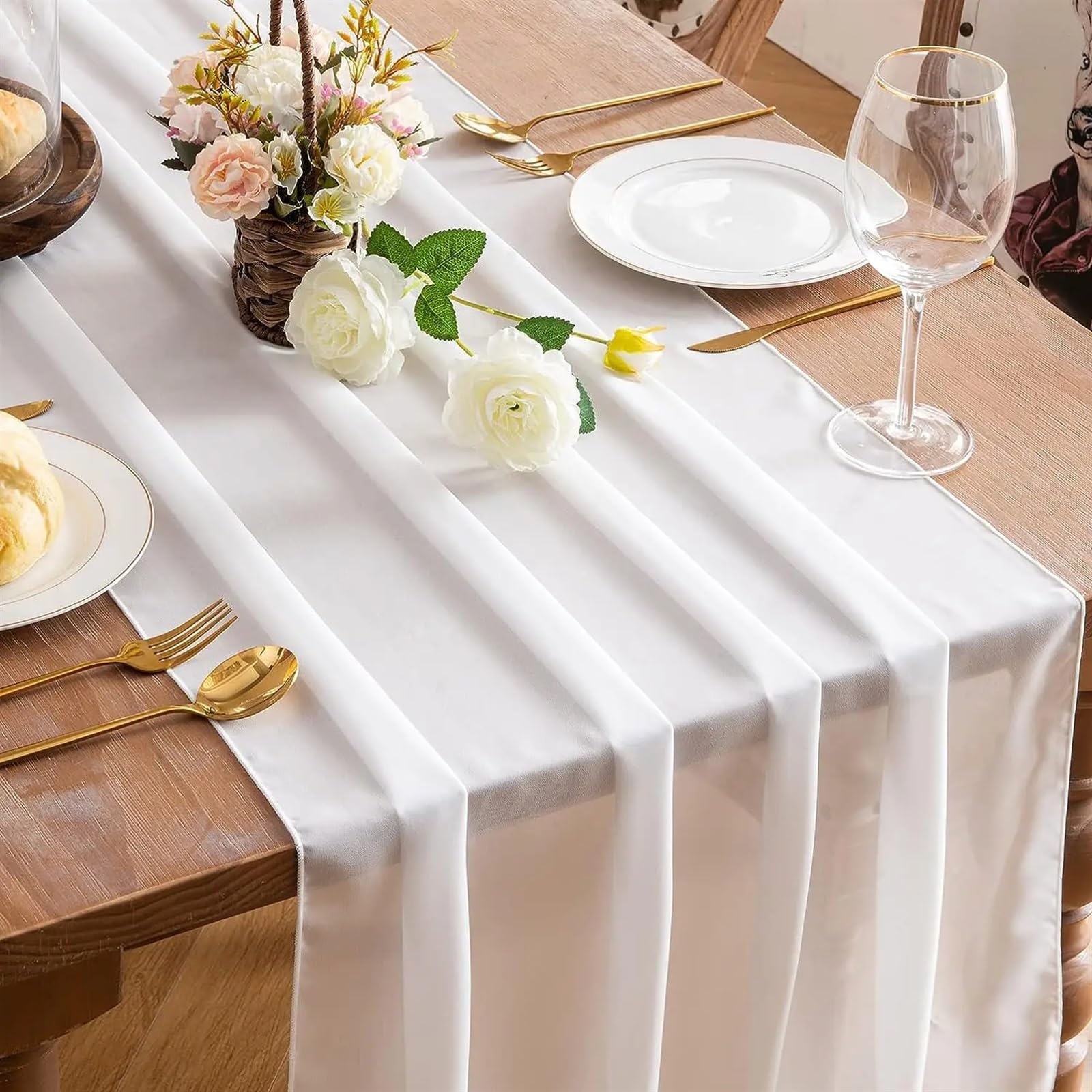 Elegancki i luksusowy Zielony bieżnik z szyfonu, luksusowe szarfy na krzesła łukowe z gazy ślubnej, na przyjęcie, festiwal, Dekoracja domu stołu na urodziny dziecka Prezenty świąteczne(Light Purple,5P
