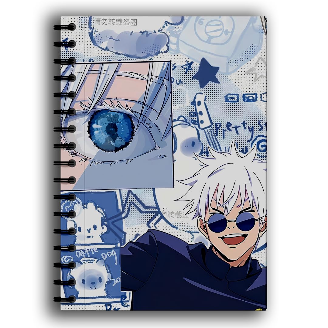 zenithink Gojo Aesthetic Spiral Notebook, A5 Size, 120 Pages Unruled, 80 GSM Paper with 350 GSM Hard Cover, Wiro Binding for School, Home & Office-image-27