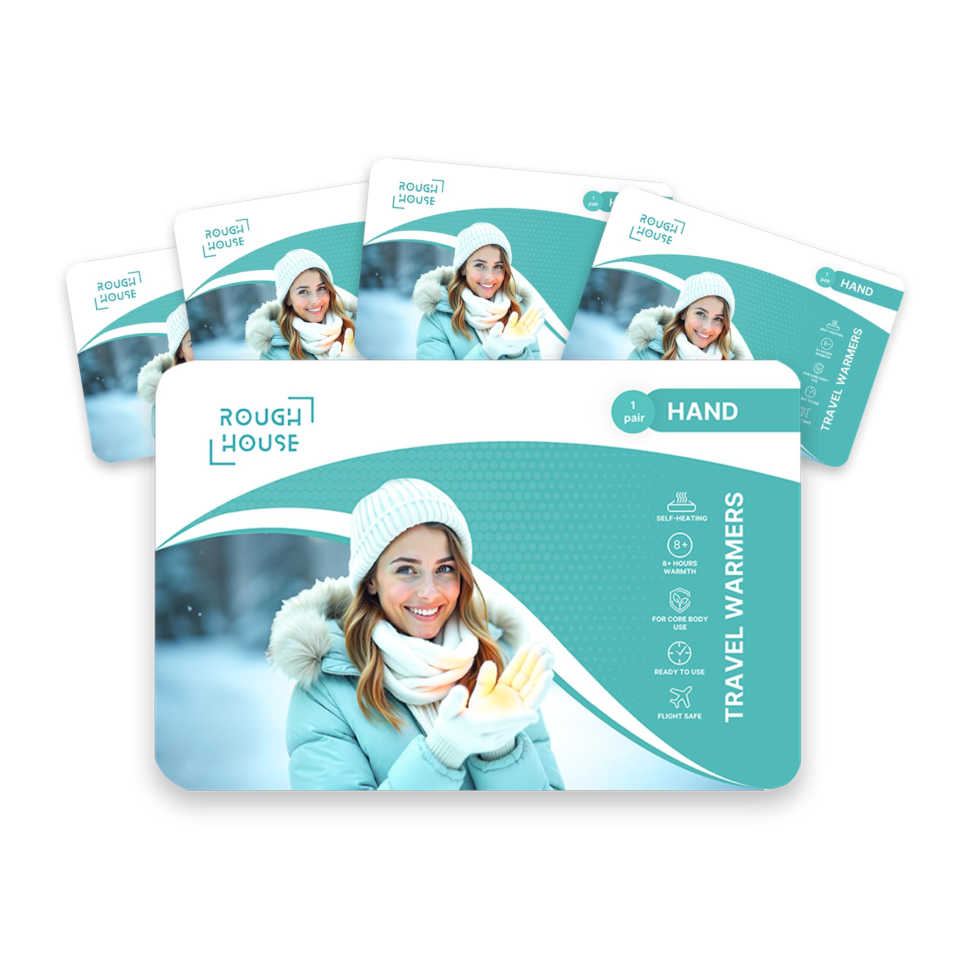 Roughhouse Hand Warmers | 8+ Hour Air-Activated Heat Packs for Gloves | No Goo Powder Formula | Trekking, Camping & Winter Sports | Safe & Natural