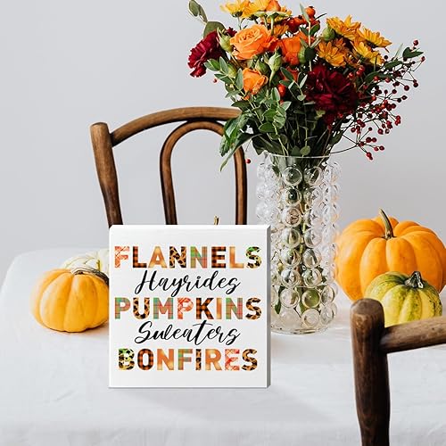 Miniatura 5 de Decoración de mesa de otoño, decoración de mesa de madera, franela de calabazas, hogueras, decoración de mesa de otoño, decoración de mesa de granja
