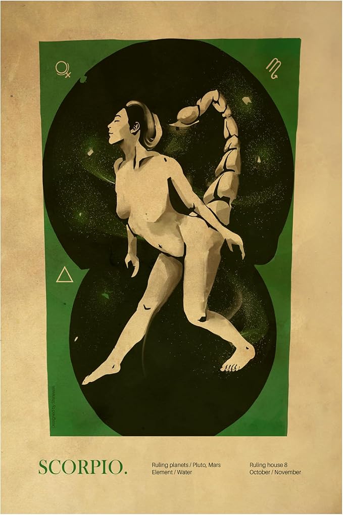 Trademark Fine Art Canvas Wall Art - Dionisis Gemos 'Scorpio print' Wall Art for Living Room, Bedroom, or Office Décor