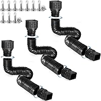 3-Pack Flexible Downspout Extensions - Extend 21-60 Inches, Connect to 116", Durable PP for Rainwater Diversion, Black