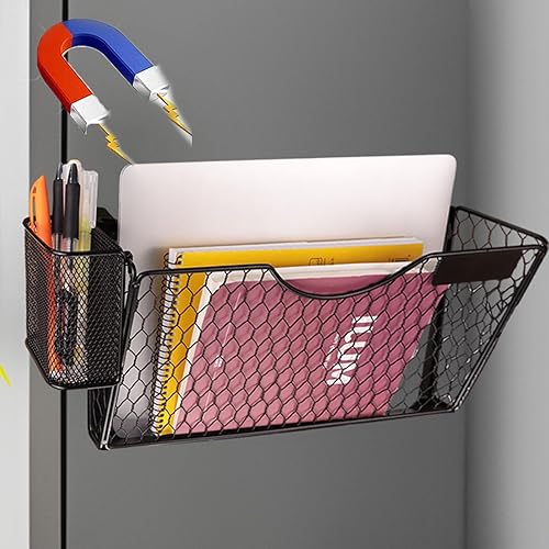 Organizador de cajones debajo del escritorio, cajones de almacenamiento debajo del escritorio, organizador de escritorio colgante de malla metálica
