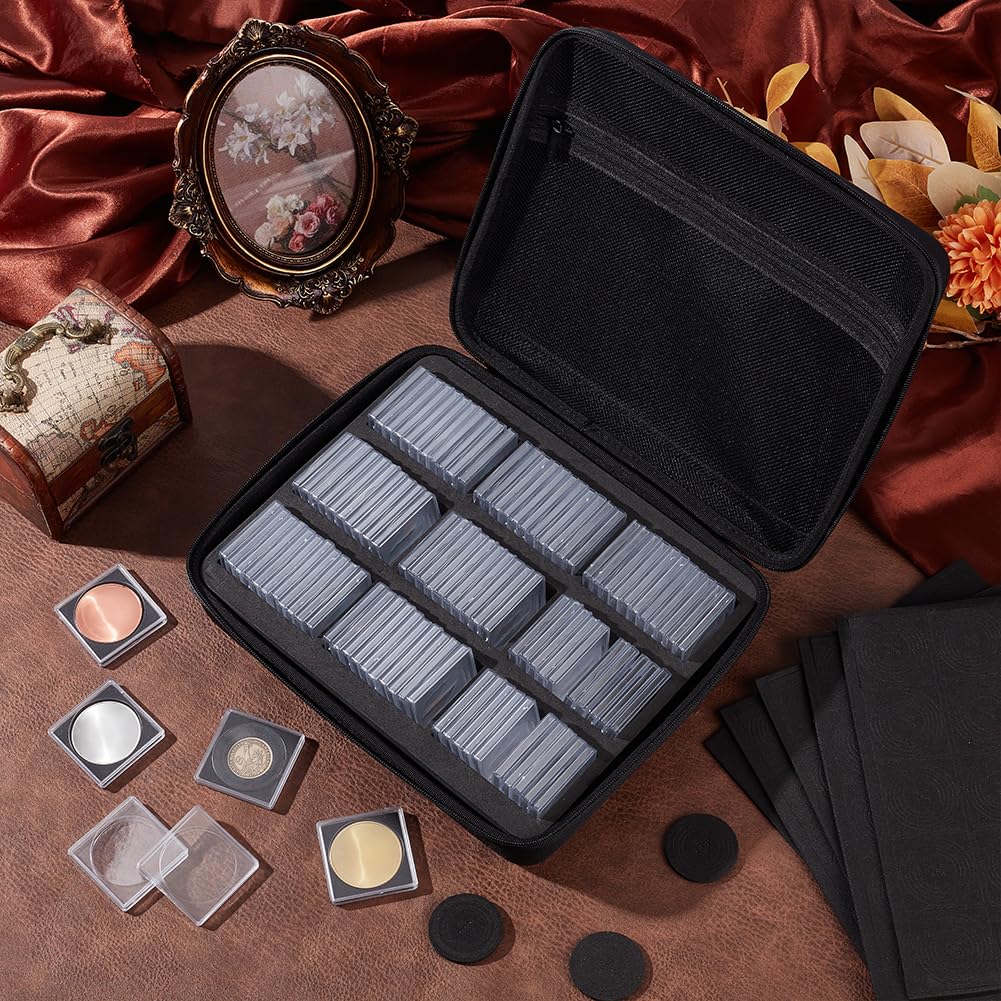 PH PandaHall 100pcs Coin Holder Box 48mm Coins Collector Case Plastic Coin Storage Box Challenge Coins Organizer Case with 5 Sizes Gasket for Collectors Show Collection 20/25/30/35/40mm - Image 4