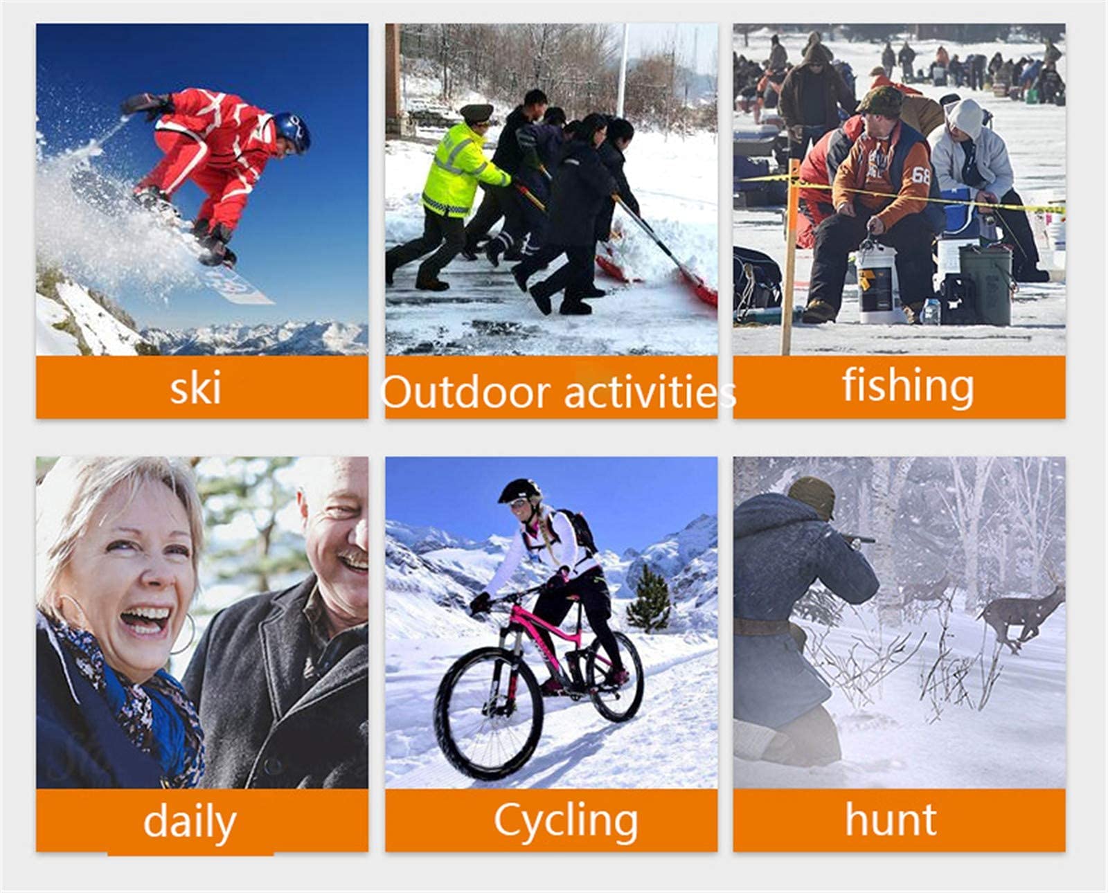 Guanti Riscaldati Fodere Riscaldamento Elettrico Scaldamani Impermeabile per Sci Ciclismo Caccia Snowboard L
