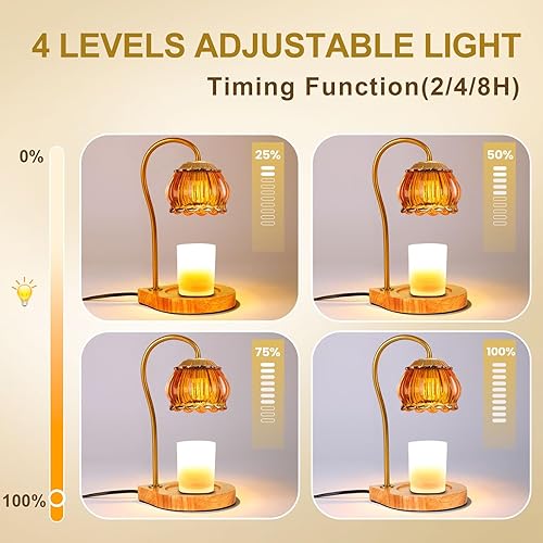 Miniatura 5 de Lámpara calentadora de velas con temporizador, calentador eléctrico regulable de velas, portavelas de fragancia para decoración del hogar, regalo