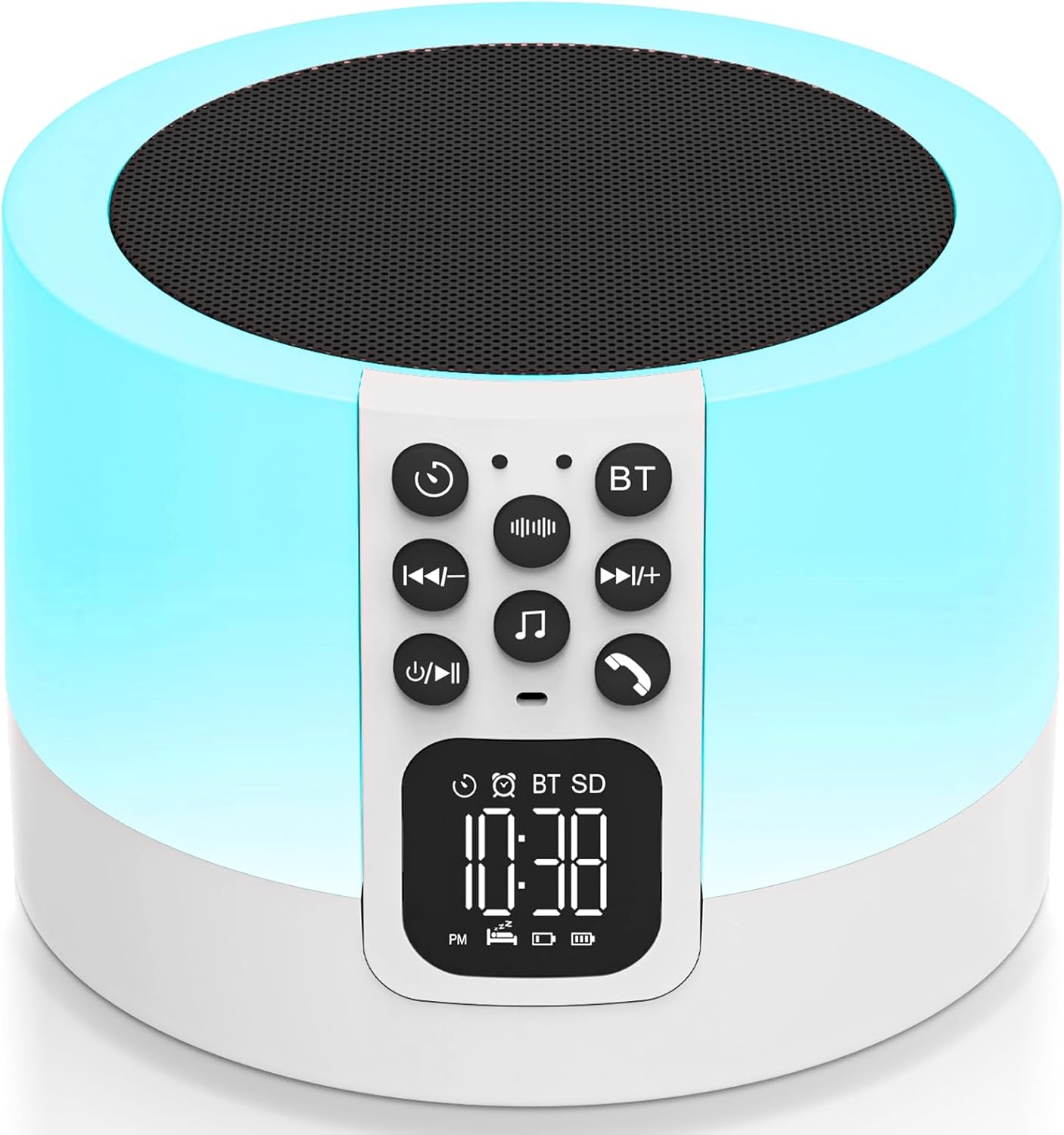 Amazon.com: Night Light Bluetooth Speaker, Alarm Clock Sound Machine ...
