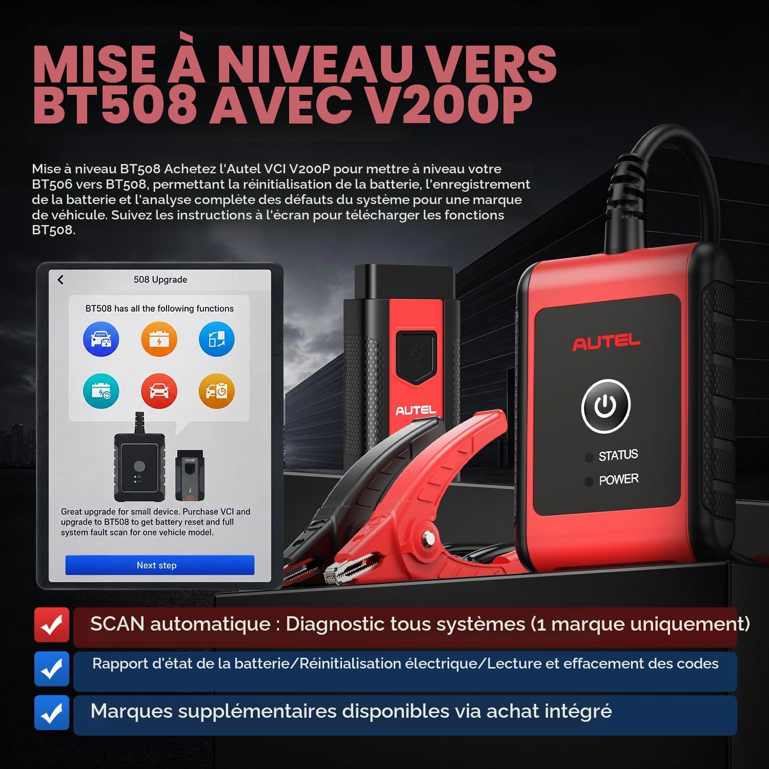 Autel MaxiBAS BT506 Testeur Analyseur Batterie 6V 12V 100-2000 CCA