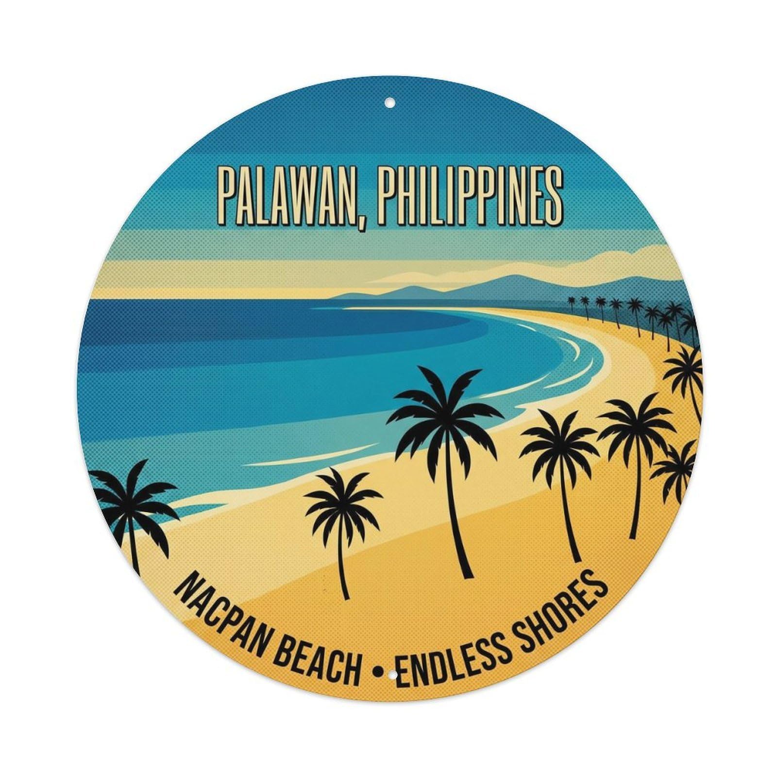 Palawan Nacpan Beach Island Shore Surf Coast Metal Tin Sign