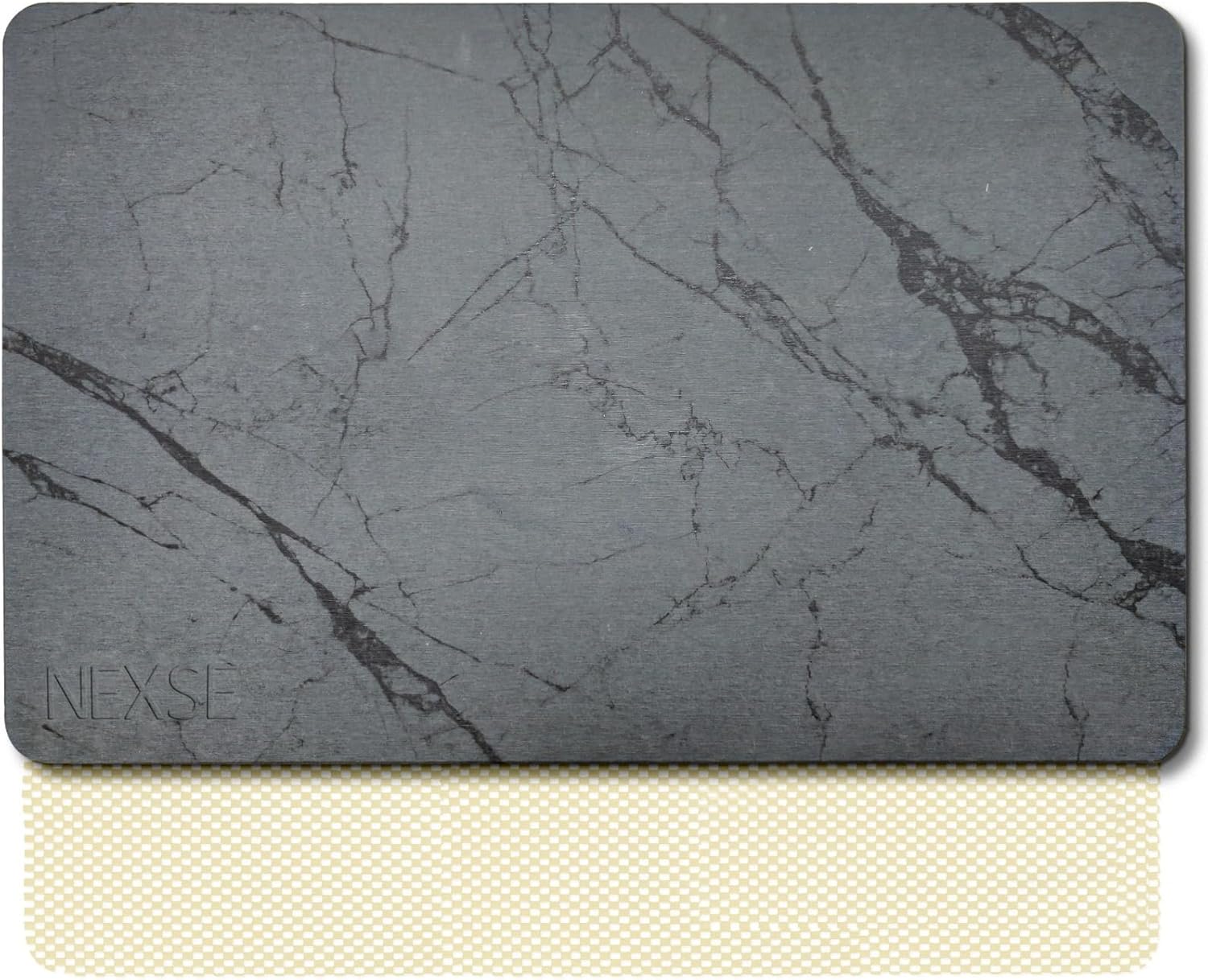 Large Stone Bath Mat for Bathroom (15.3" x 23.6") | Non Slip Super Absorbent Quick Dry Diatomaceous Earth Bath Mat | Diatomite Stone Bath Shower Mat | Drying Mat for Kitchen Counter | Gray (Large)