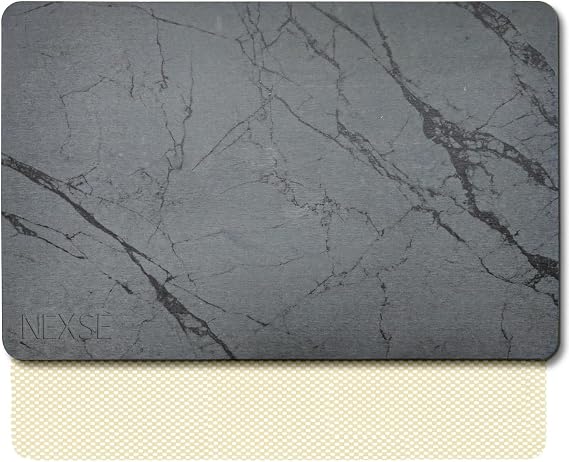 Extra Large Stone Bath Mat for Bathroom (32 x 20) | Non Slip Super Absorbent Quick Dry Diatomaceous Earth Bath Mat | XL Diatomite Stone Bath Shower Mat | Drying Mat for Kitchen Counter | Gray