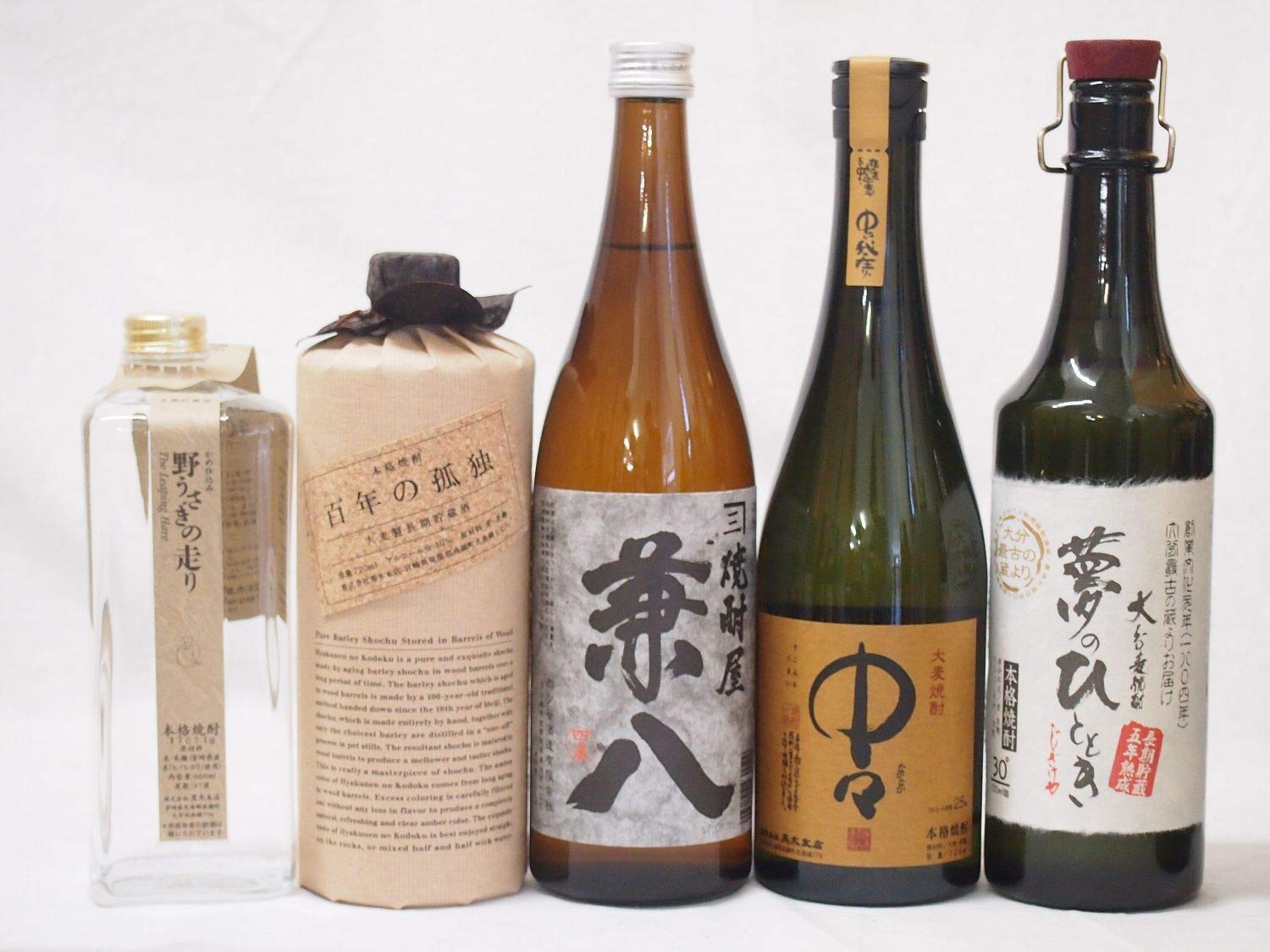 Amazon.co.jp: プレミアム麦焼酎5本セット(百年の孤独 兼八 中々 野 