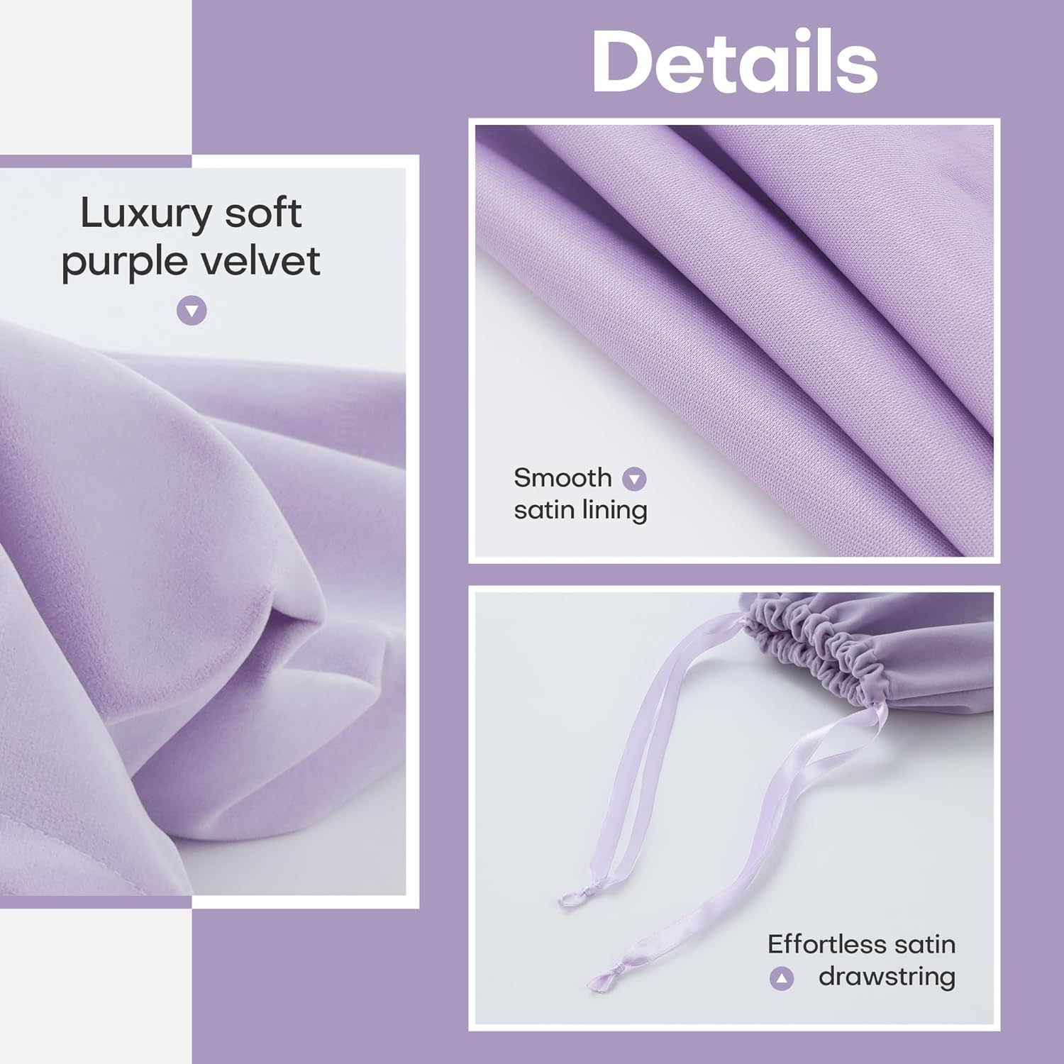 6 Pack Shoe Dust Bags, Velvet Drawstring Luxury Storage Bags for Shoes, Purses, Handbags & Cosmetics - Thick Dustproof Reusable Travel Organizer & Gift Pouch (Purple, 12 × 16 inches) - Image 6