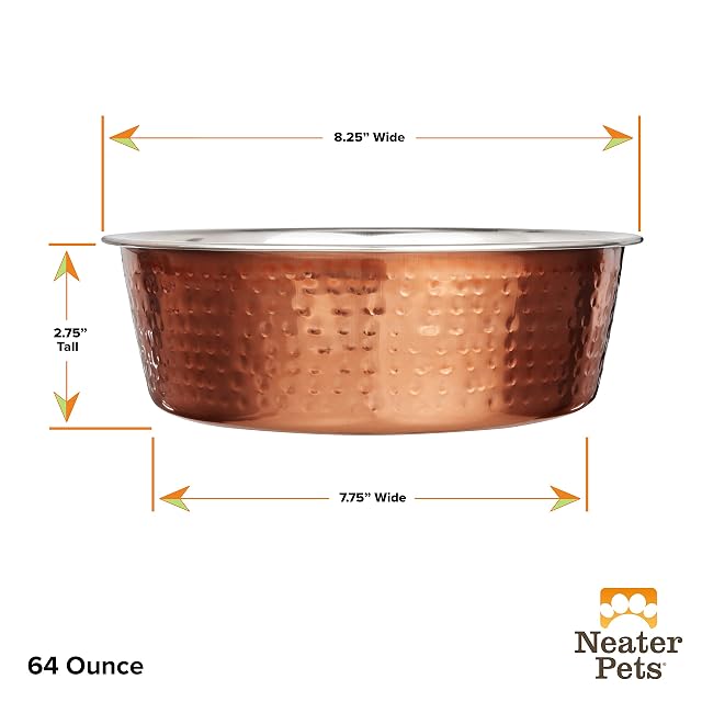 Foto 4 de 7 de Neater Pet Brands Cuenco para Mascotas con Acabado de Cobre Martillado