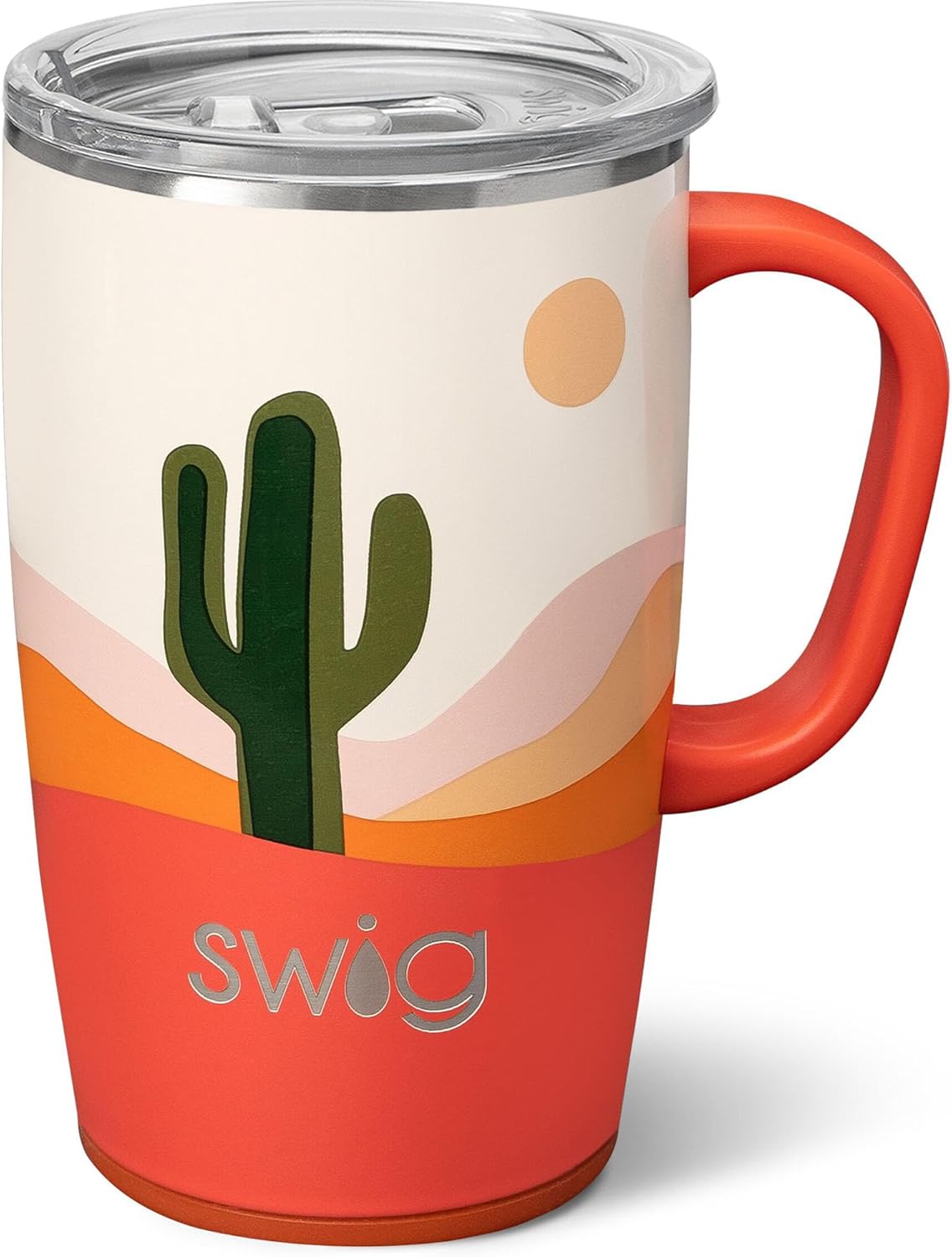 Swig Life 22oz Travel Mug, Insulated Tumbler with Handle and Lid, Cup Holder Friendly, Dishwasher Safe, Stainless Steel, Travel Coffee Cup, Insulated Mug (Cloud Nine)