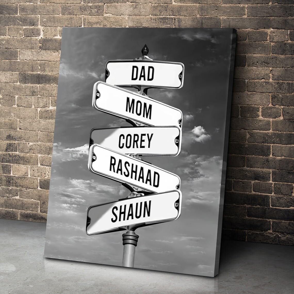 VIRAGIL Personalized Father's Day Gifts Street Sign Multi-Name Custom Canvas Wall Art And Poster, Street Sign Multi-Names Poster Canvas, Street Signs Customized, Personalized Street Signs With Names