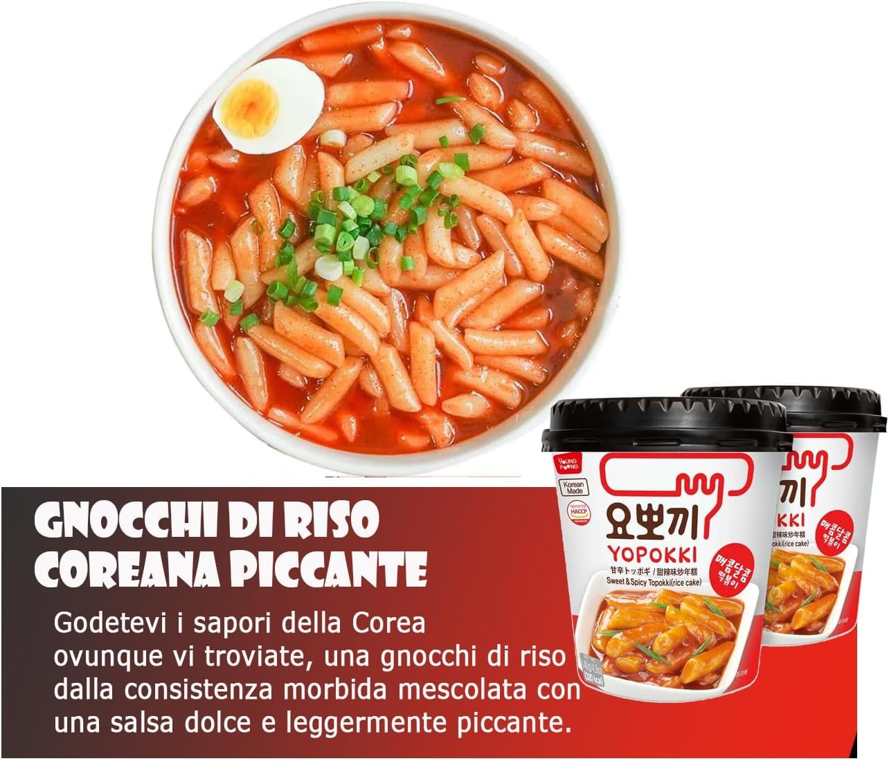 MiFan Tteokbokki Box - Yopokki Cup Pack de Inicio – Gnocchi de Arroz Coreano (4 Unidad, Sabores Mixtos)