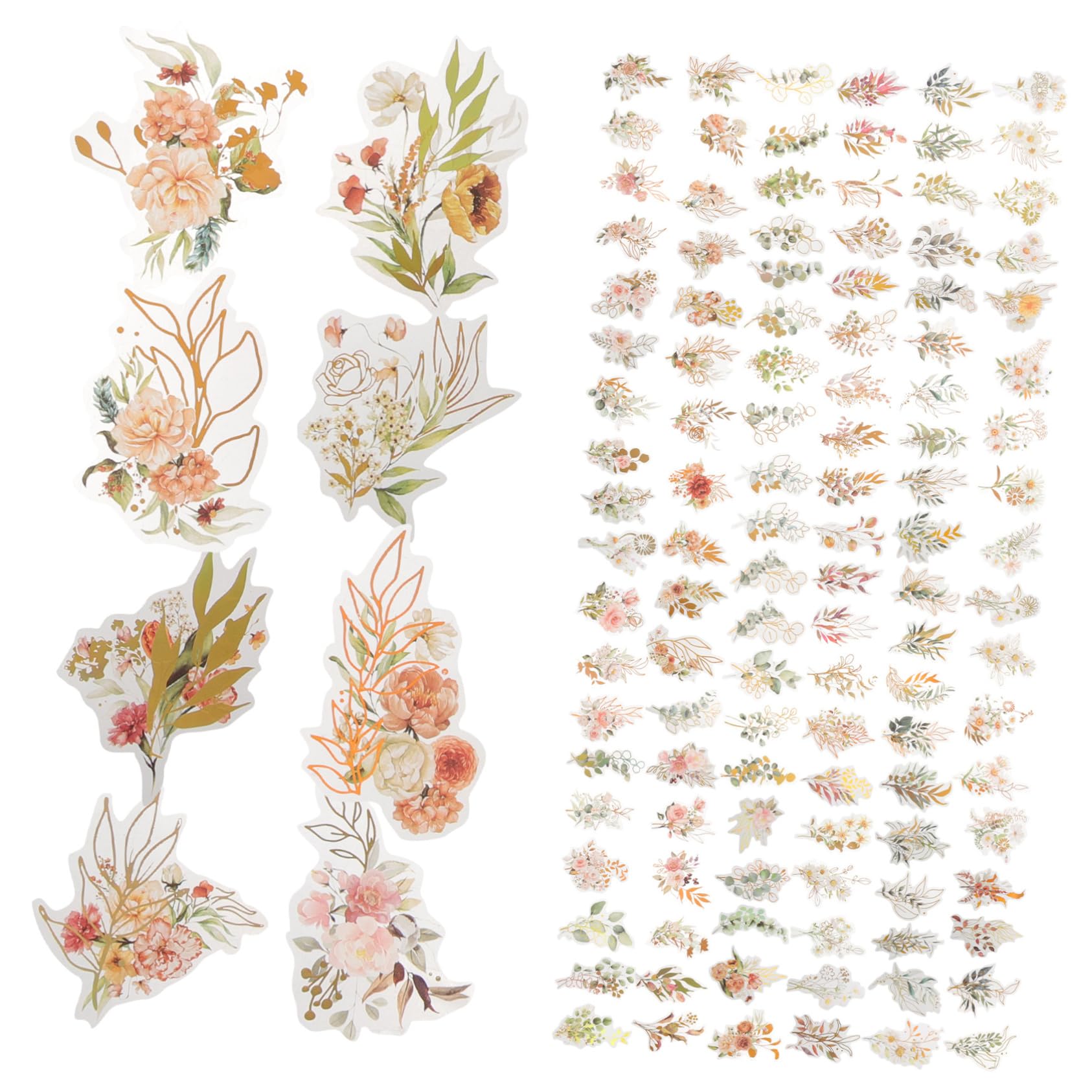 HOMSFOU Pegatinas De Plantas Holográficas Para Scrapbooking Adornos Decorativos Adhesivos Para Manualidades Estilos Mezclados 240 Piezas X 5