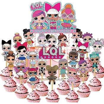 24 Pcs Lol Dolls Cake Topper Cupcake Toppers Set Pink Cake Decorations For Bday Theme Party Lol Jl01 Party Supplies Toys Games Agtcorp Com