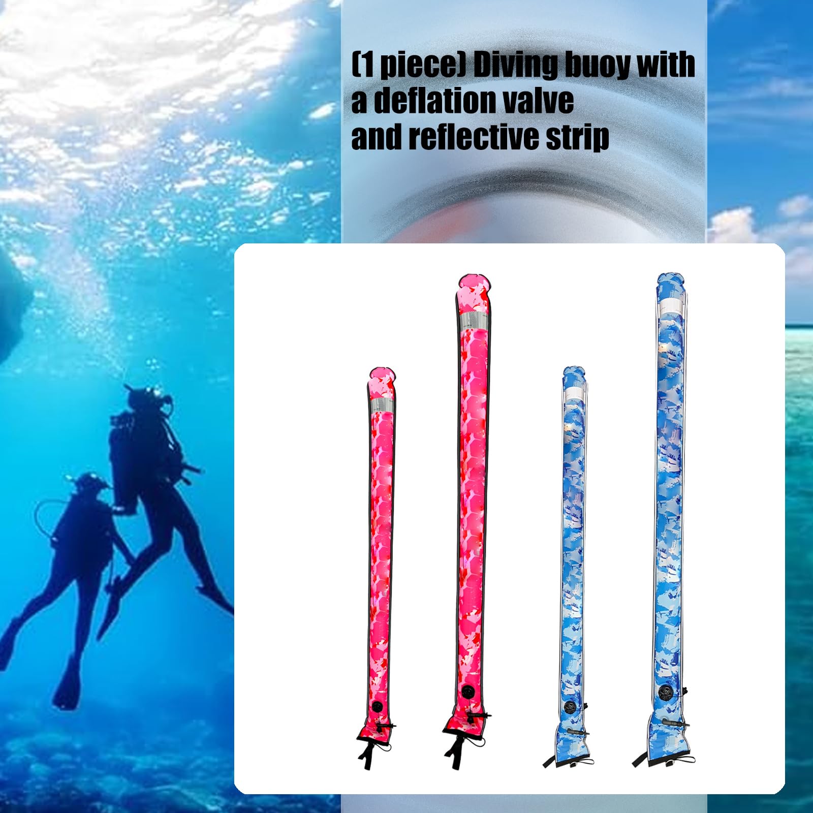 Boyas de buceo de tela Oxford pesada con válvulas de deflación, diseño de alta visibilidad para buceo seguro, resistente al desgarro Oxfords Dives Float