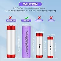 Vista 2 de Batería recargable de 3,7 voltios, 3000mAh batería plana superior para linternas LED, faro