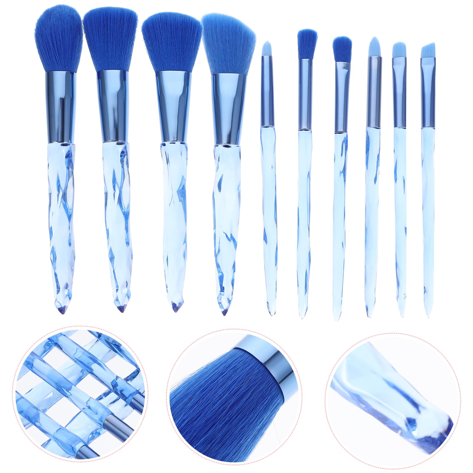 FRCOLOR Juego Completo De 3 Pinceles De Maquillaje: Incluye Base Rubor Lápiz Labial Sombra De Ojos Cerdas Suaves Y Densas (10 Unidades)