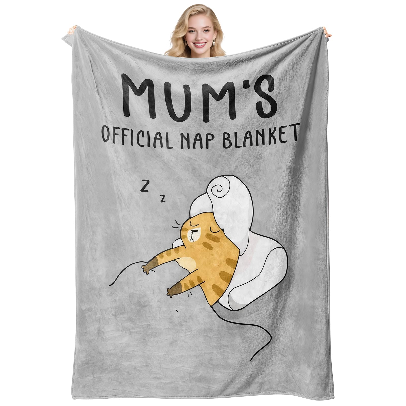 Zykphao Women's ‎Grey Mum Gifts Blanket, Mother's Day Presents For Mum From Daughter Or Son, Fluffy Birthday Gift For Mummy, Valentine's Day Present For Mother Or Soft Cozy Throw In Grey