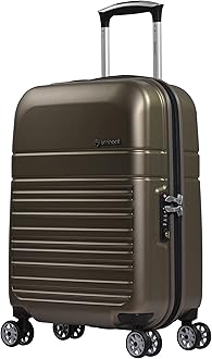 EminentHard Luggage Makrolon Polycarbonate Super Lightweight Anti Scratch Hard Case 4 Quiet Double Wheels TSA Lock KF91 (Carry-On 20-Inch, Coffee)