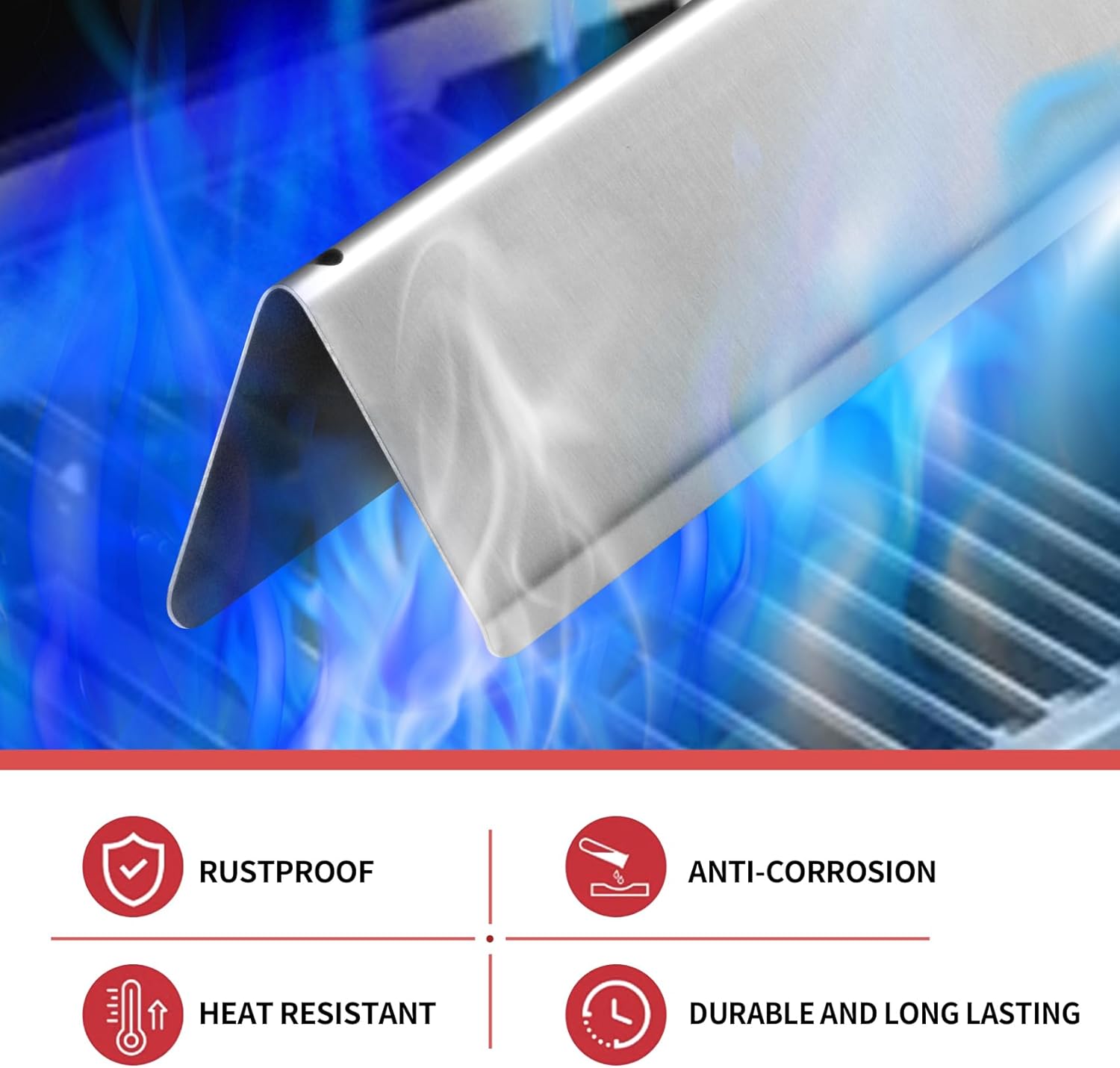 17.5" Flavorizer Bars and Heat Deflectors for Weber Genesis E-310 E-330 Genesis 300 Series Grills with Front Controls Knobs (2011-2016), Grill Replacement Parts for Weber 7620 7621 65055