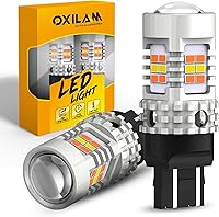 Vista 11 de OXILAM - Bombilla de luz LED para señal de giro BA15S 1156, CANBUS sin errores, 2200K, amarillo ámbar, 2800 LM, para 7506, 1156A, 1003, 1141, P21W