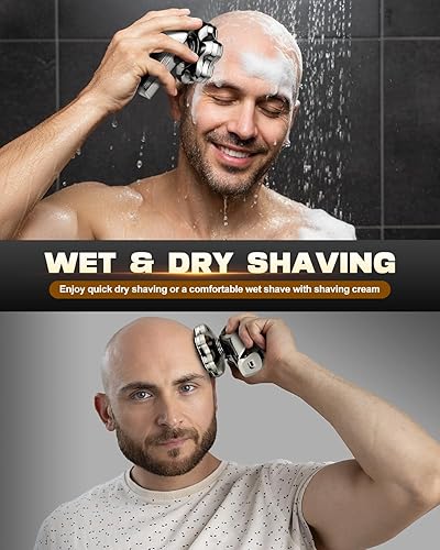 Miniatura 4 de Afeitadoras de cabeza para hombres calvos afeitadora de cabeza desmontable mejorada 7D - IPX7 impermeable húmedo seco kit de aseo 5 en 1 maquinilla