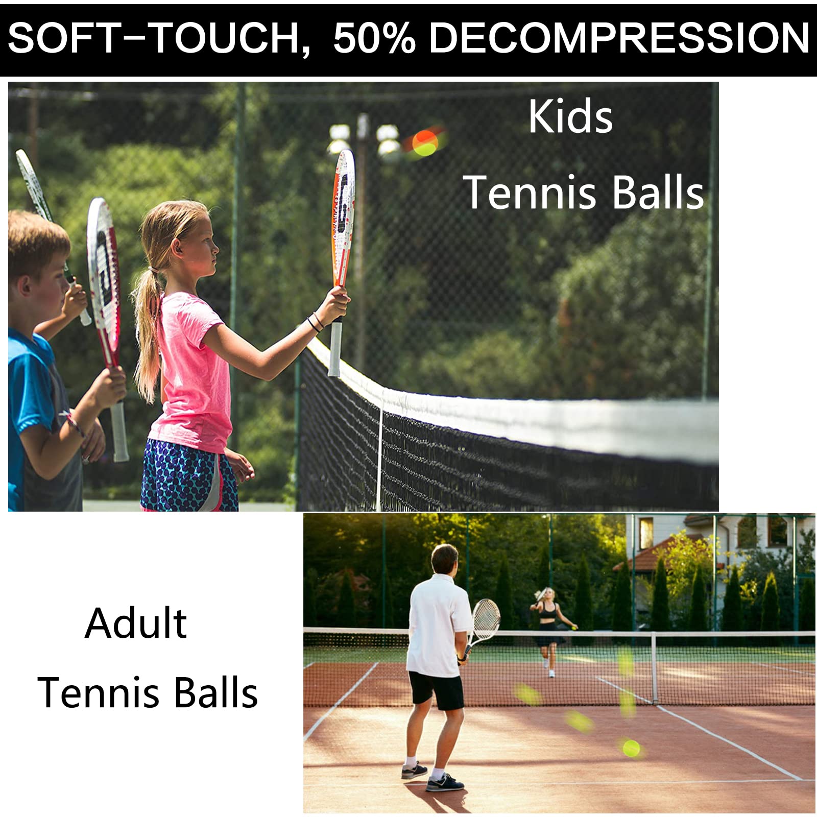 XJBTBA Palline da Tennis, morbide, Elastiche, a Bassa Compressione, Senza Pressione, Strumento per Allenamento in Massa, Colore Arancione, per la Pratica Giovanile all'aperto