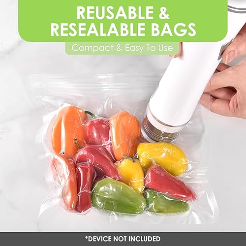 Miniatura 2 de Bolsas selladoras al vacío, doble cierre de cremallera BPA libre de microondas bolsa de almacenamiento al vacío para alimentos