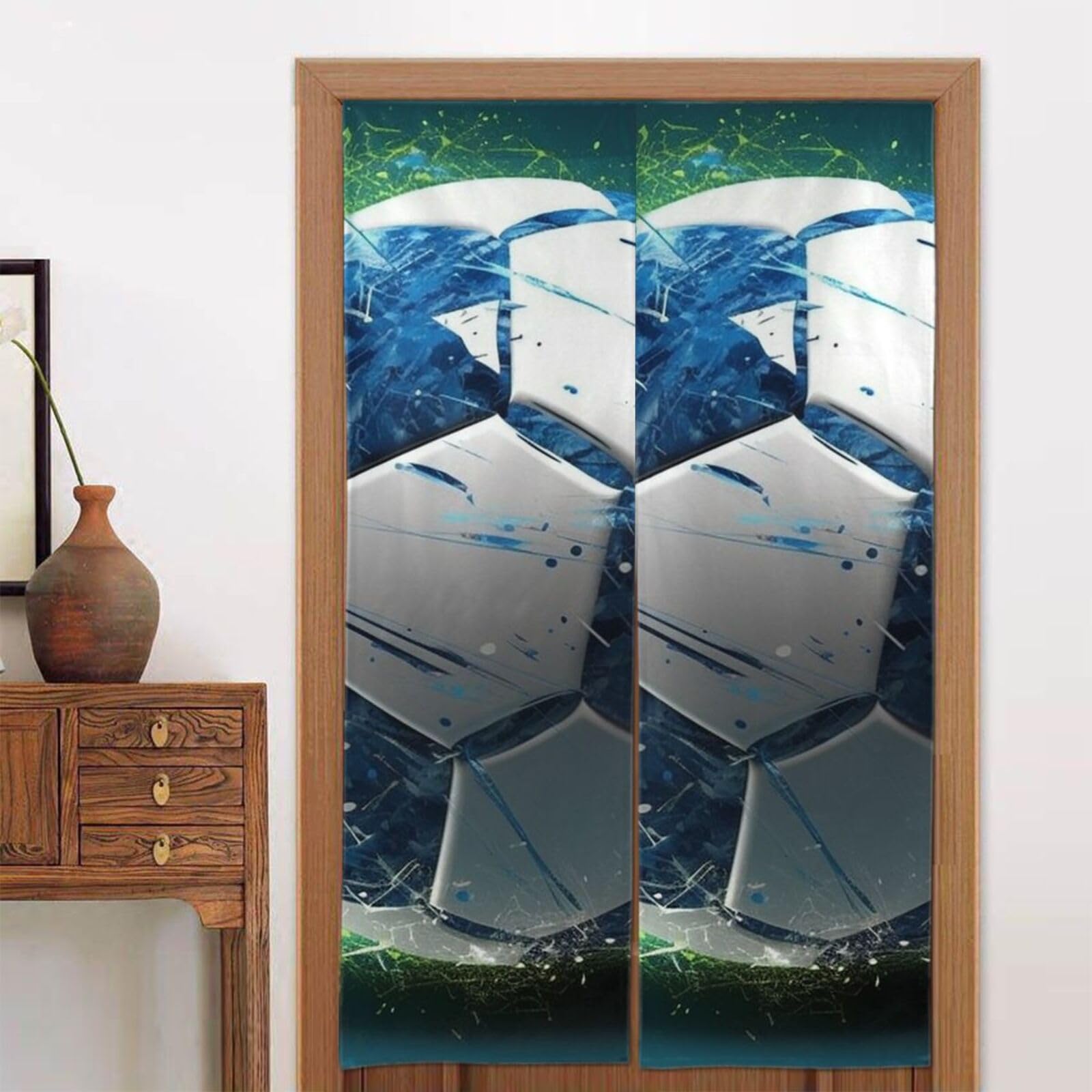 Rideau de porte occultant pour chambre d'enfant football