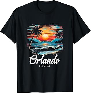 Family Vacation Retro Sunset Florida Orlando T-Shirt