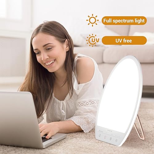 Miniatura 2 de Comfytemp Lámpara de terapia de luz de 10,000 lux, espectro completo, lámpara de terapia de luz diurna brillante, mejora el estado de ánimo, sueño,
