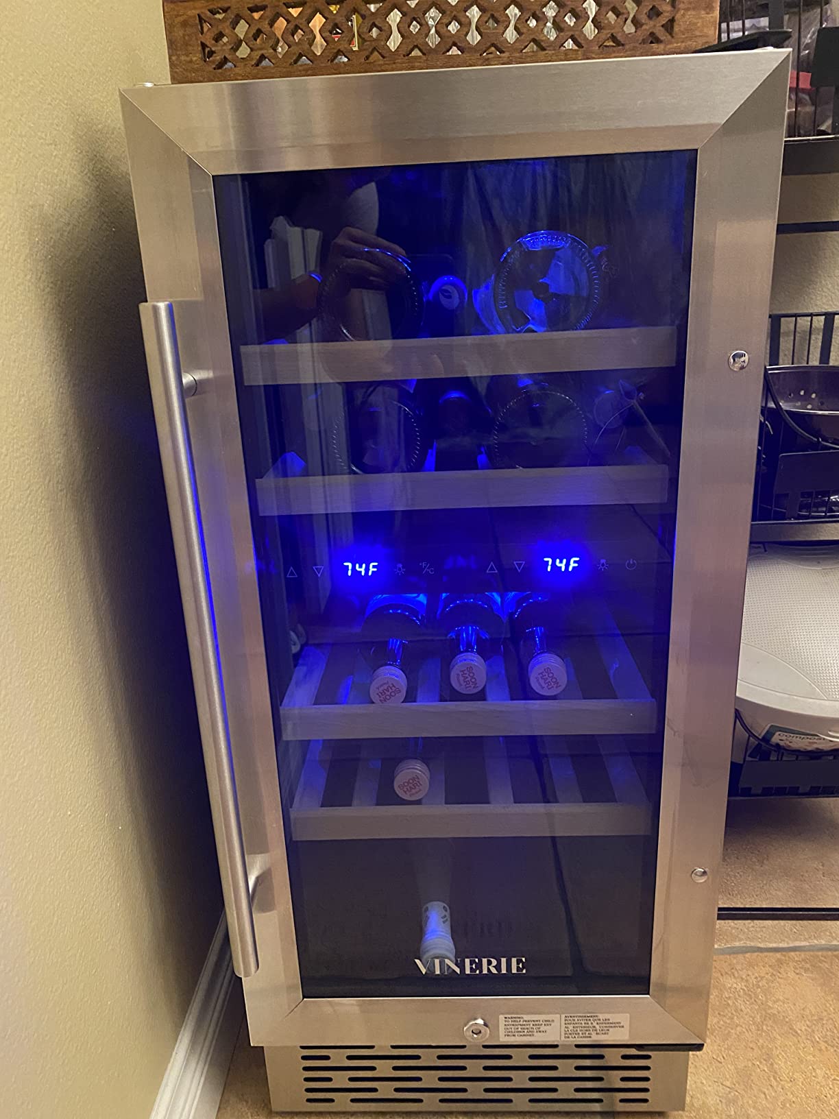 42/mo Finance VINERIE Elegant 15 Inch Wine Cooler Refrigerators, 30