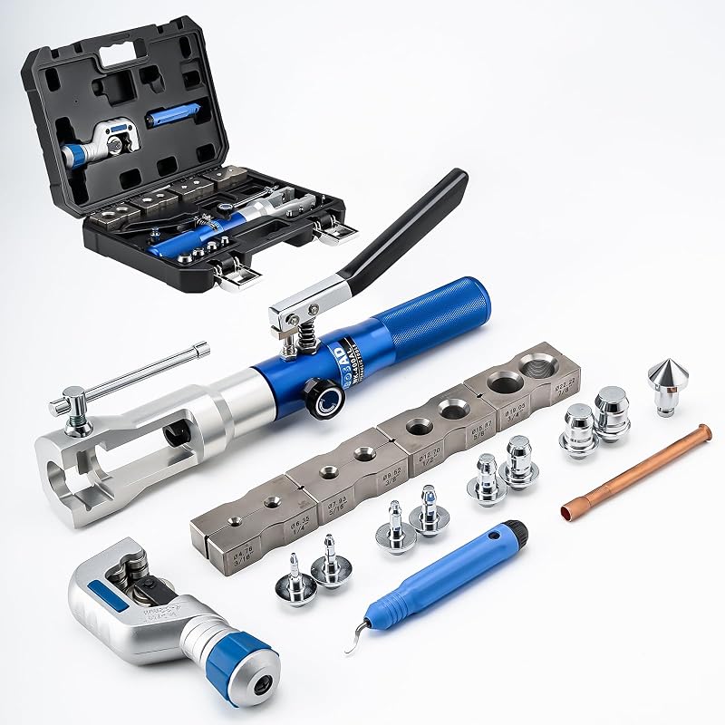 Kit de Ferramentas Hidráulicas para Expansão e Flangeamento de Tubos de Cobre HVAC de 4,8 a 22,2 mm IBOSAD WK-400-NEW
