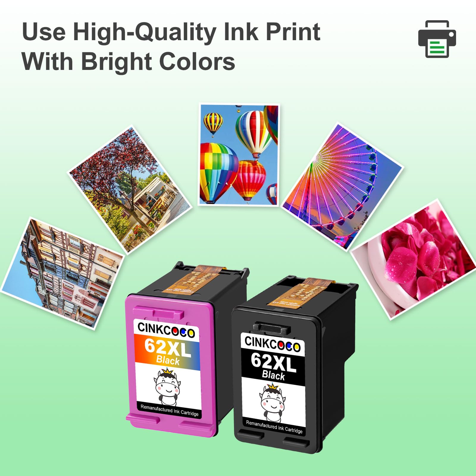 Cartucce Hp 62 Cartucce 62XL Compatibili Per HP Envy E OfficeJet - Nero E Colore Cartucce Stampanti Envy - Foto 4