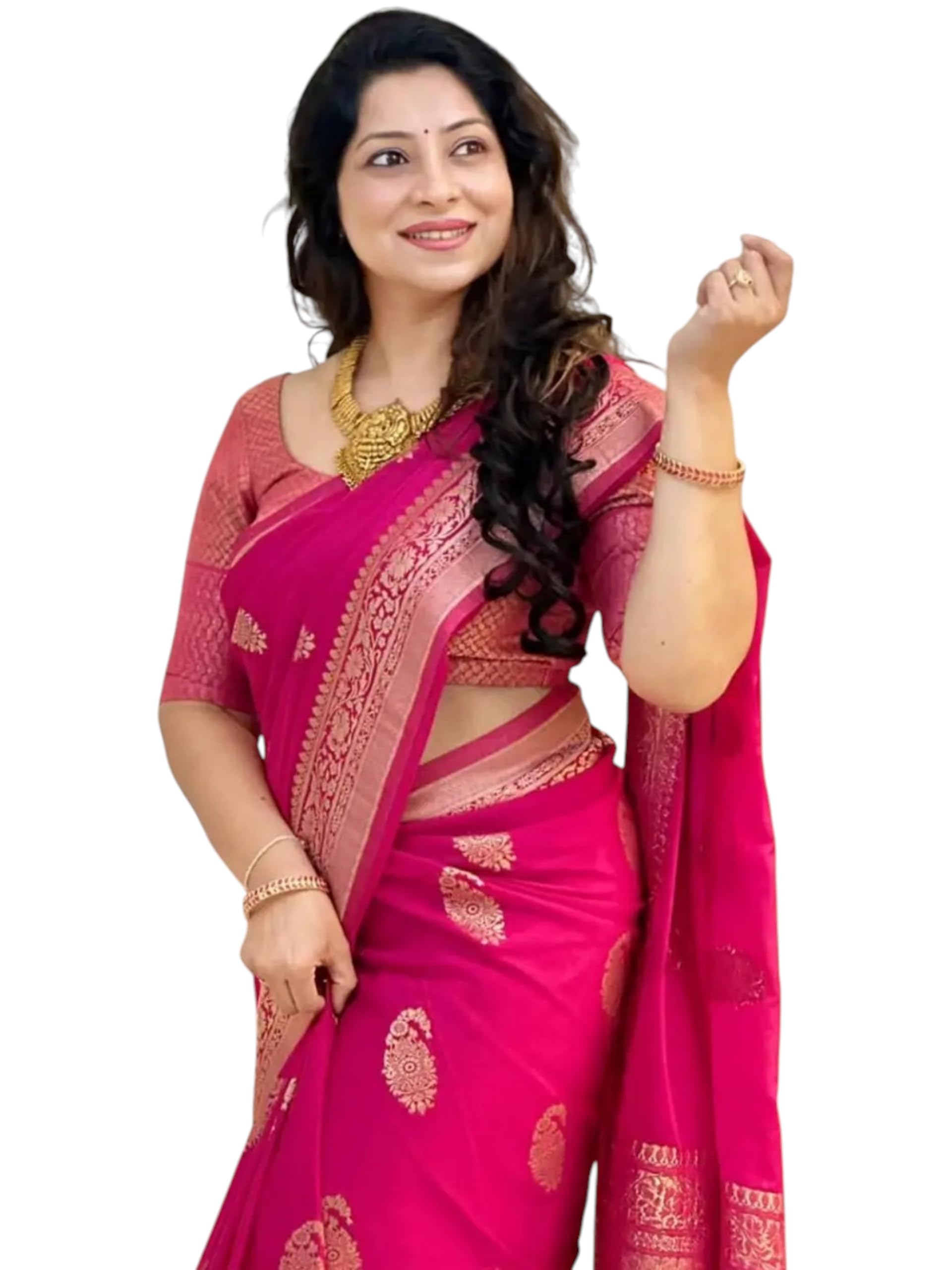 flosive Banarasi Kanjivaram Designer Saree | Premium Soft Silk Blend with Rich Pallu and Blouse-picture-25