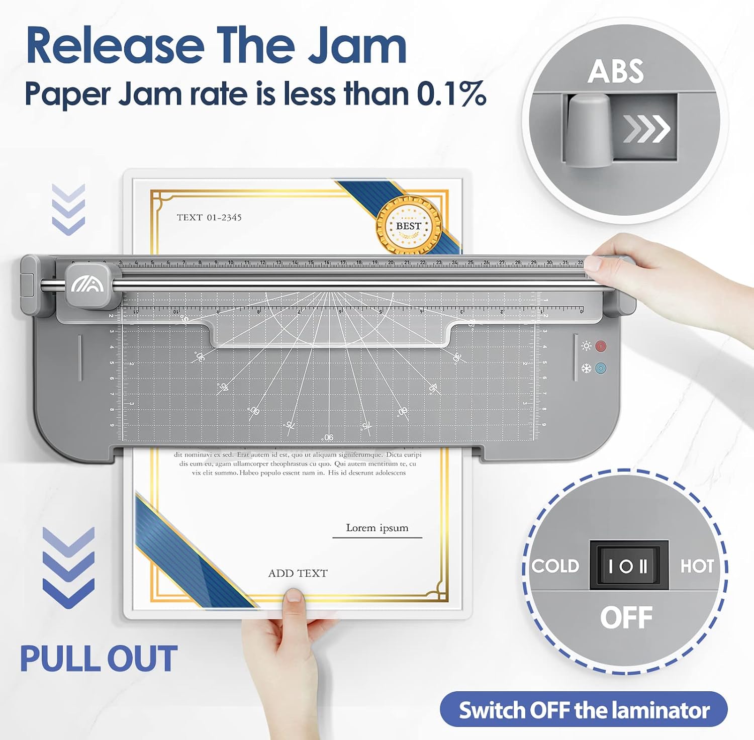 A4 Laminator Machine, Thermal Laminator with 30pcs Laminating Sheets Build in Paper Trimmer and Corner Rounder, Personal Laminator for Home Office School