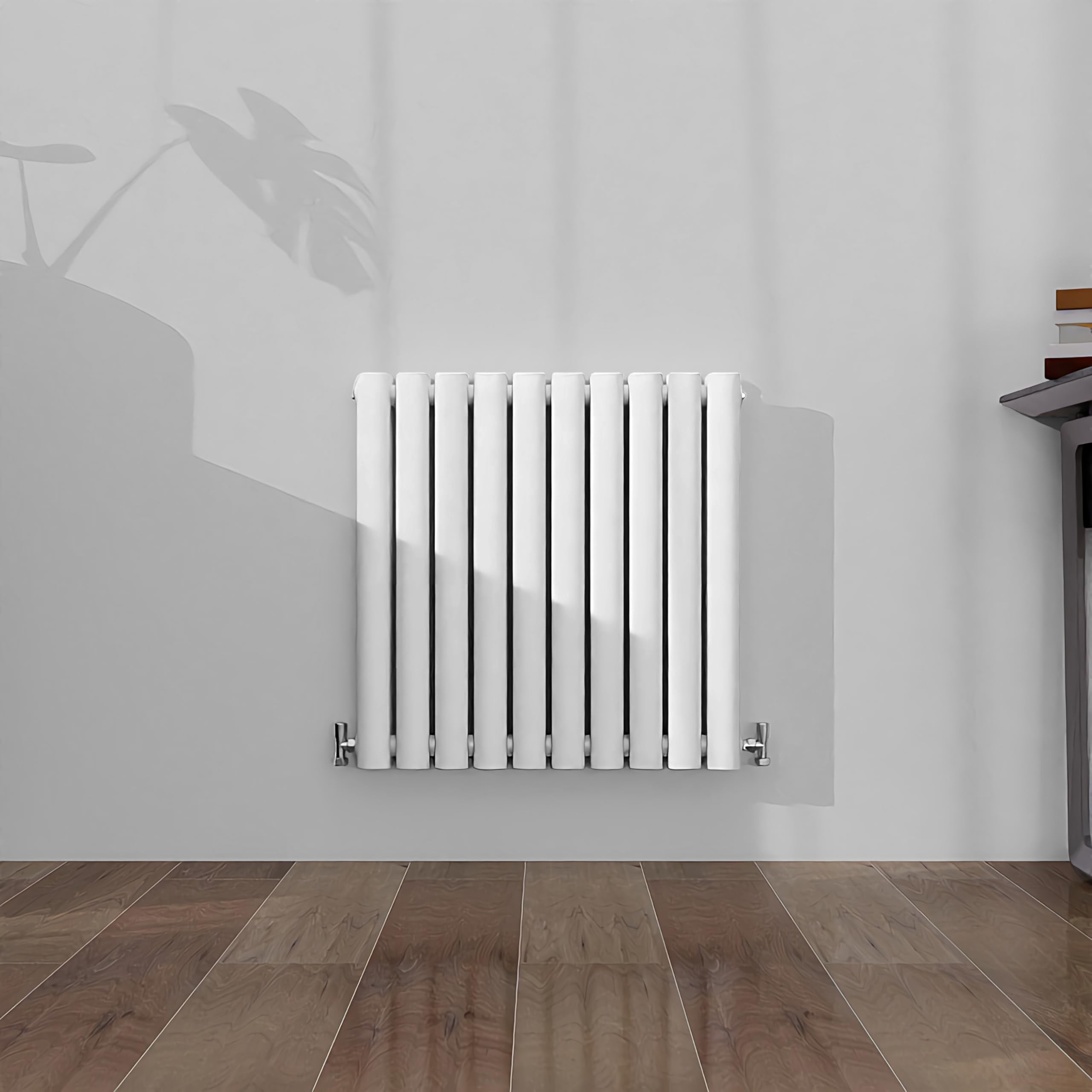 SLINE SANITARY Horizontal Oval Column Rradiator Bathroom Central Heating White 600×590mm Double Panel Radiator
