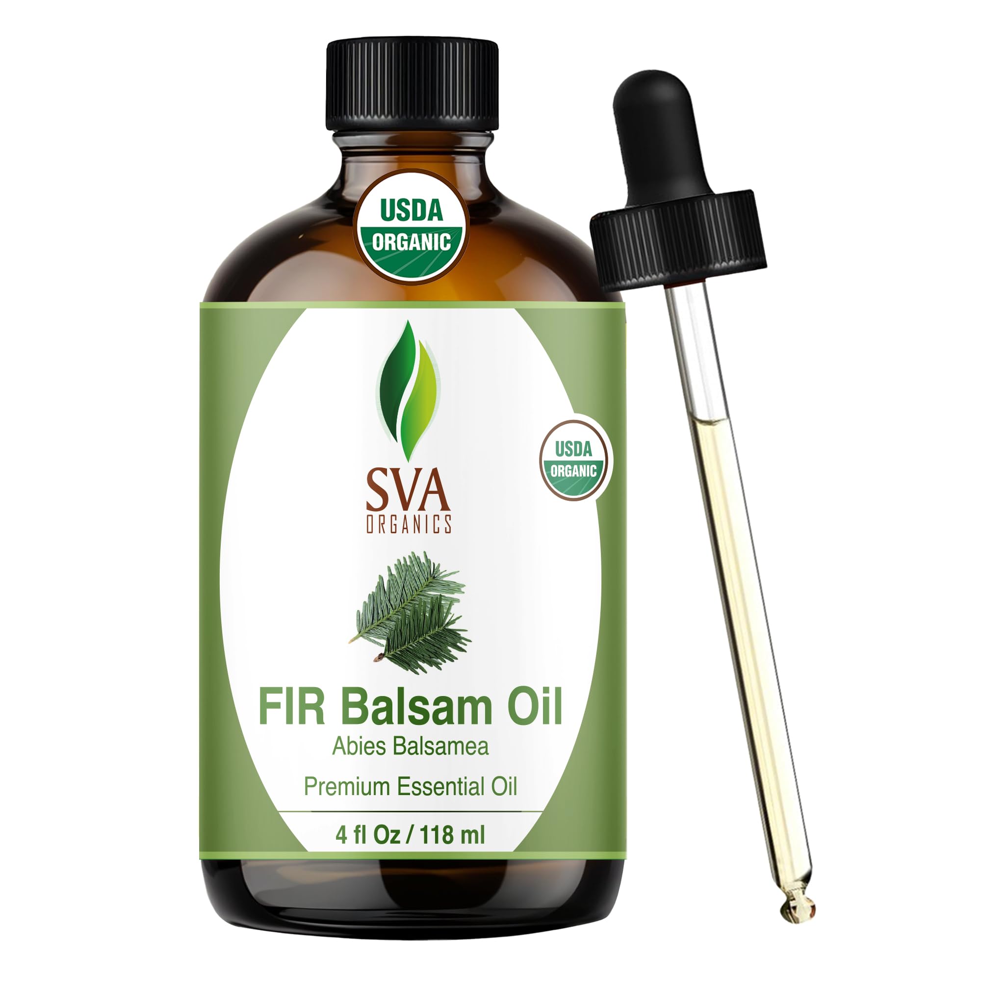 SVA Organic Fir Balsam Essential Oil with Dropper, 4 Fl Oz (118 ml)