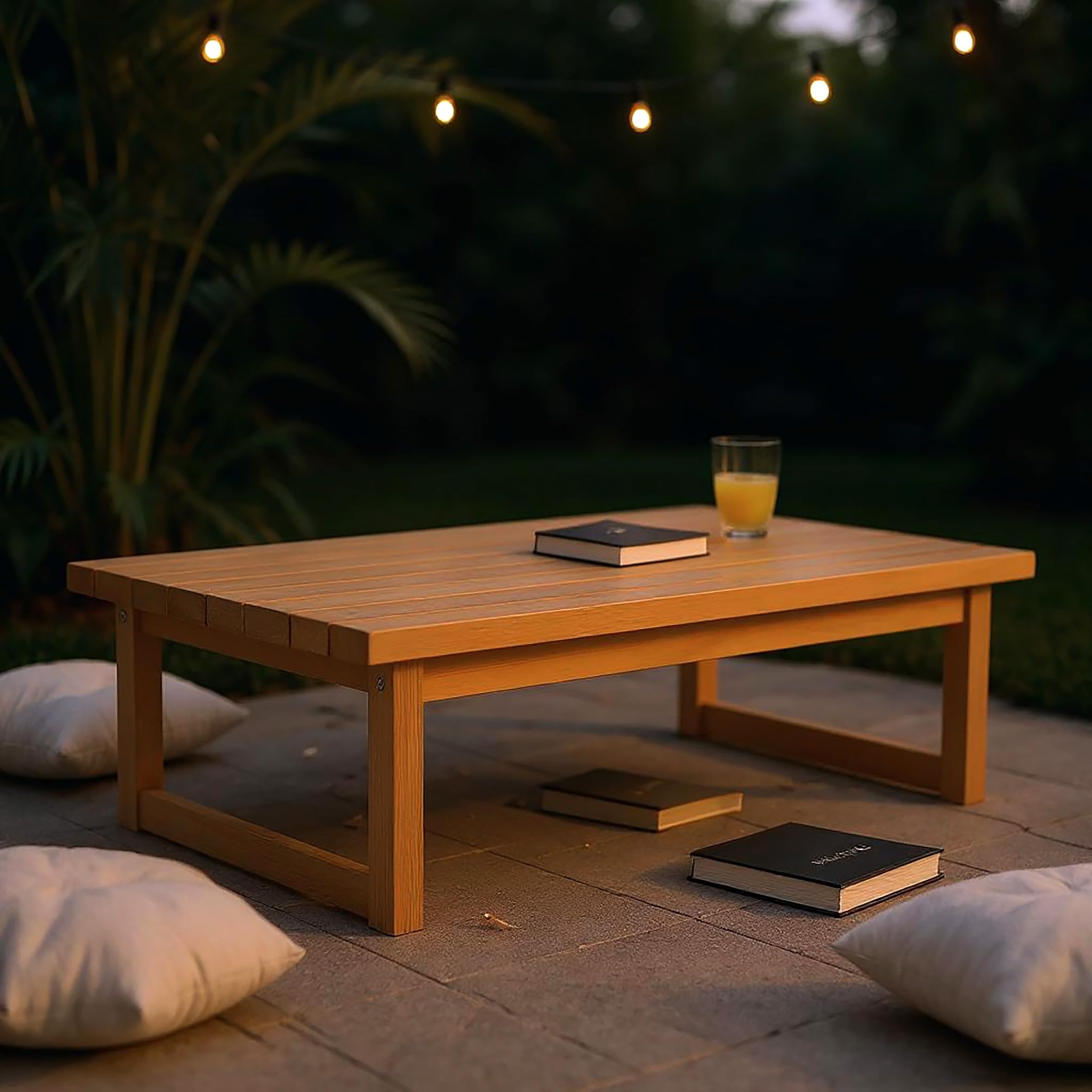 Spetebo Stół ogrodowy z drewna akacjowego olejowany – 106 x 66 cm – stolik kawowy z litego drewna – drewniany stół ogrodowy, balkonowy, stolik pomocniczy, stolik kawowy, stół do salonu, drewniany stół
