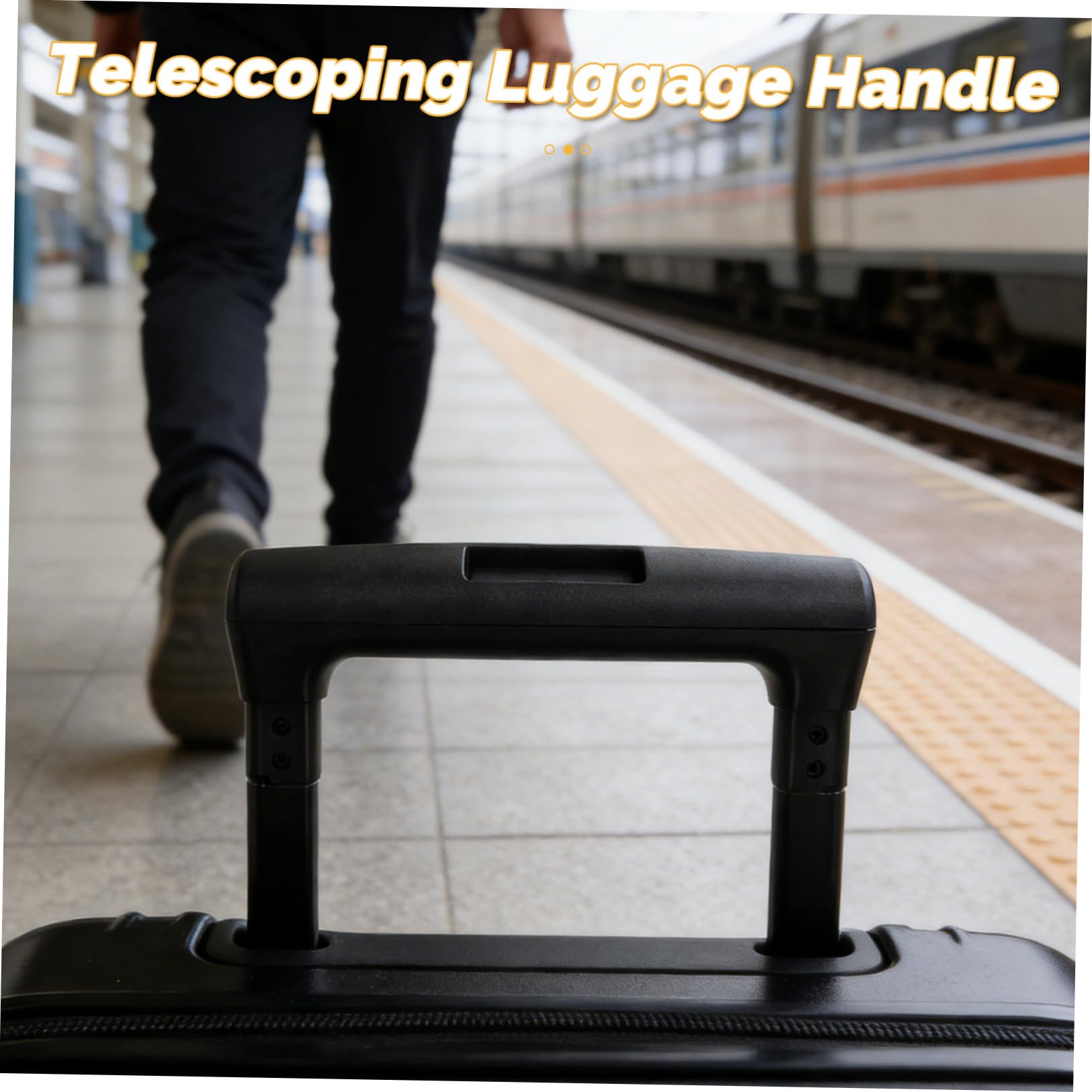Wysuwany Uchwyt Do Walizki z Mocowaniem Śruby Teleskopowy Uchwyt Do Bagażu Szybka Wymiana i Naprawa Rączki Walizki Podróżnej Czarny Ergonomiczy Typu Trolley