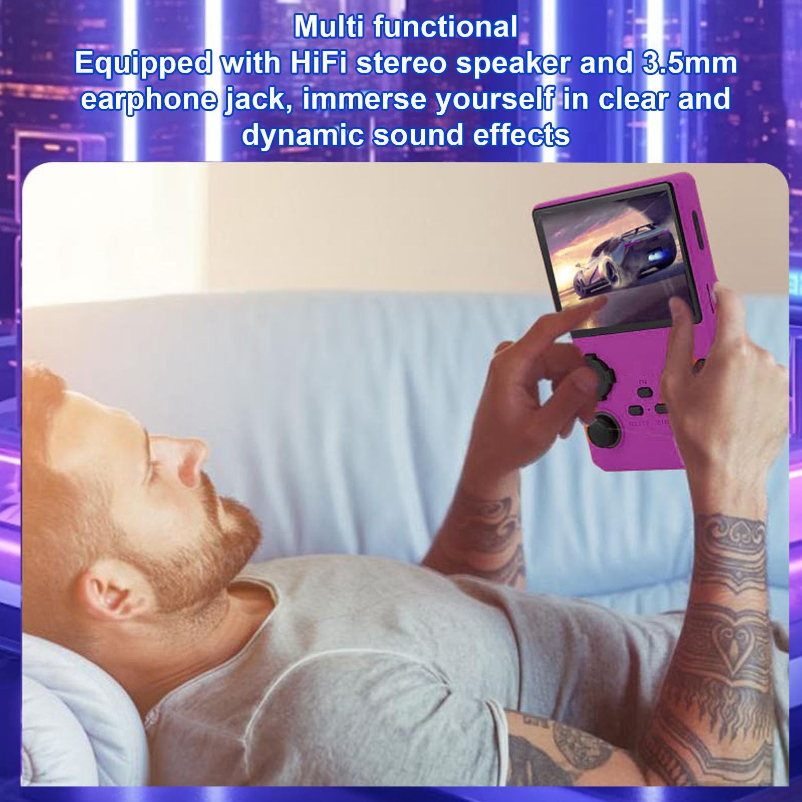V40 Pro Retro Handheld Console - 256 GB Memory, 3,5 "pełny Ekran, Open Source, 45 Emulatorów, 35000+ Gier, Bateria 3800 MAh (PURPLE)